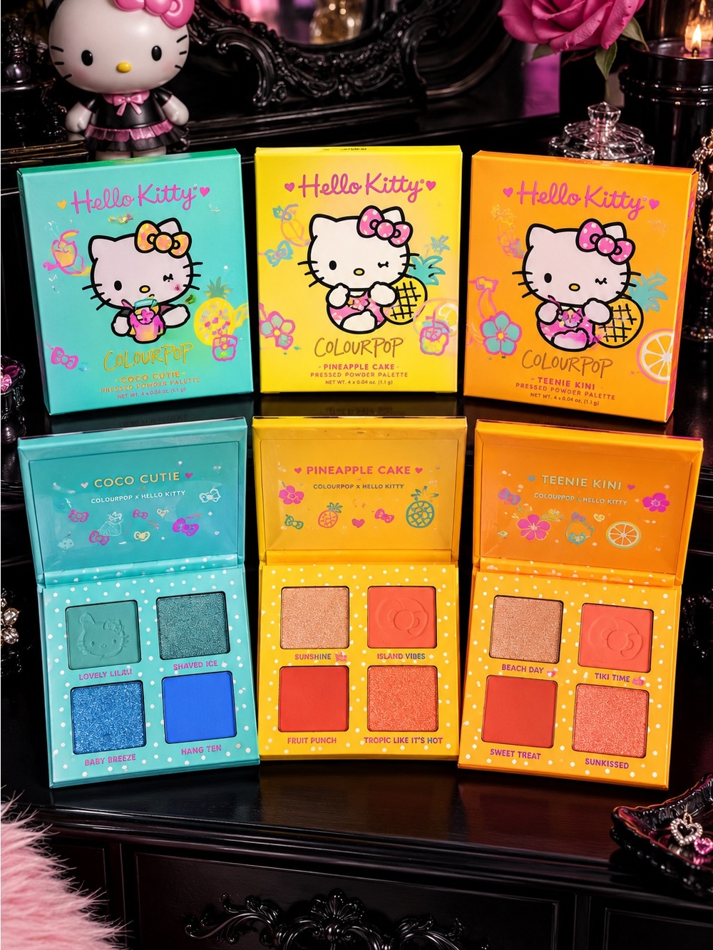 ColourPop x Hello Kitty 3-Piece Pressed Powder Palette Set NWT